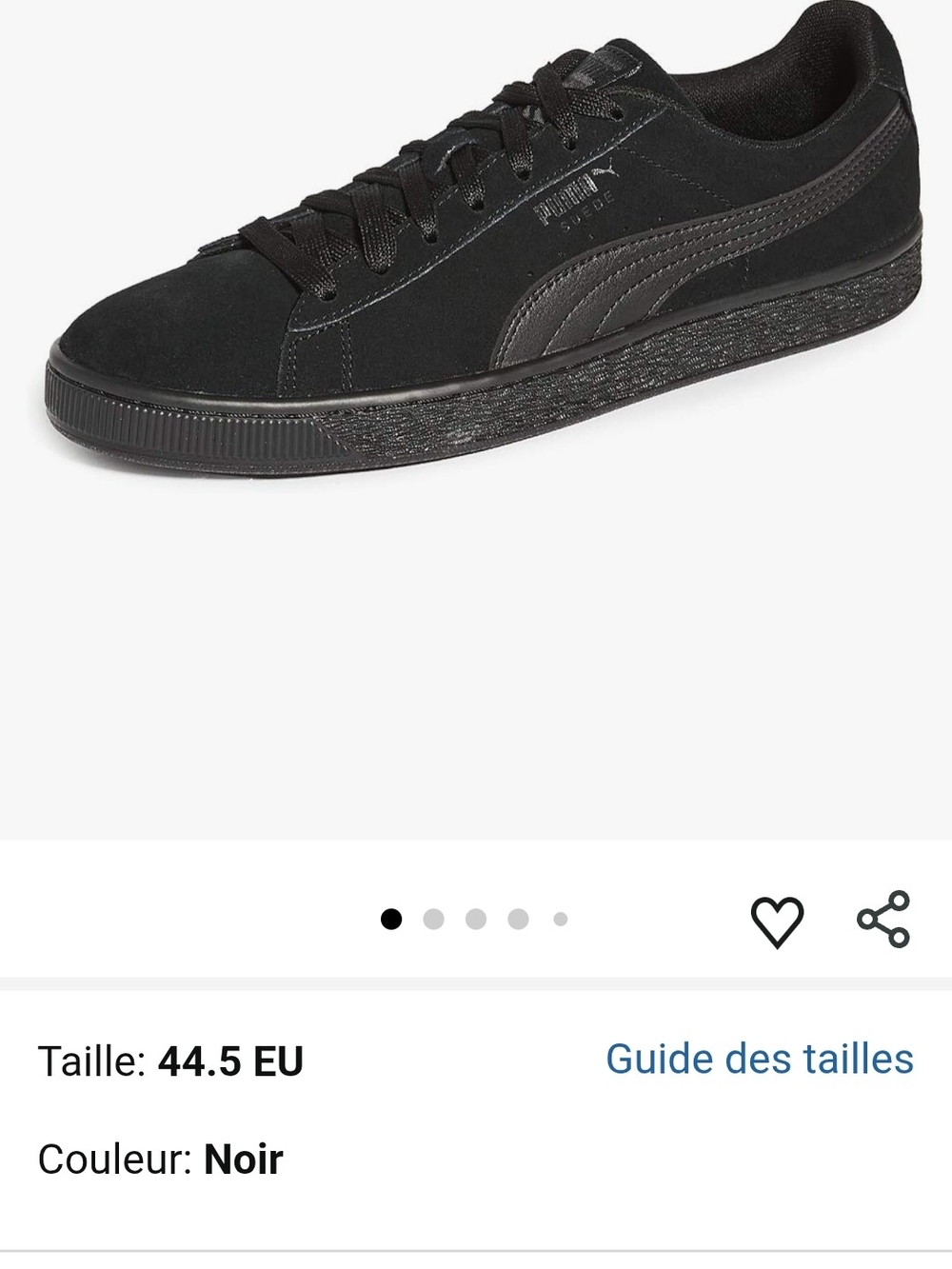Puma Men's Black Suede Classic Sneaker